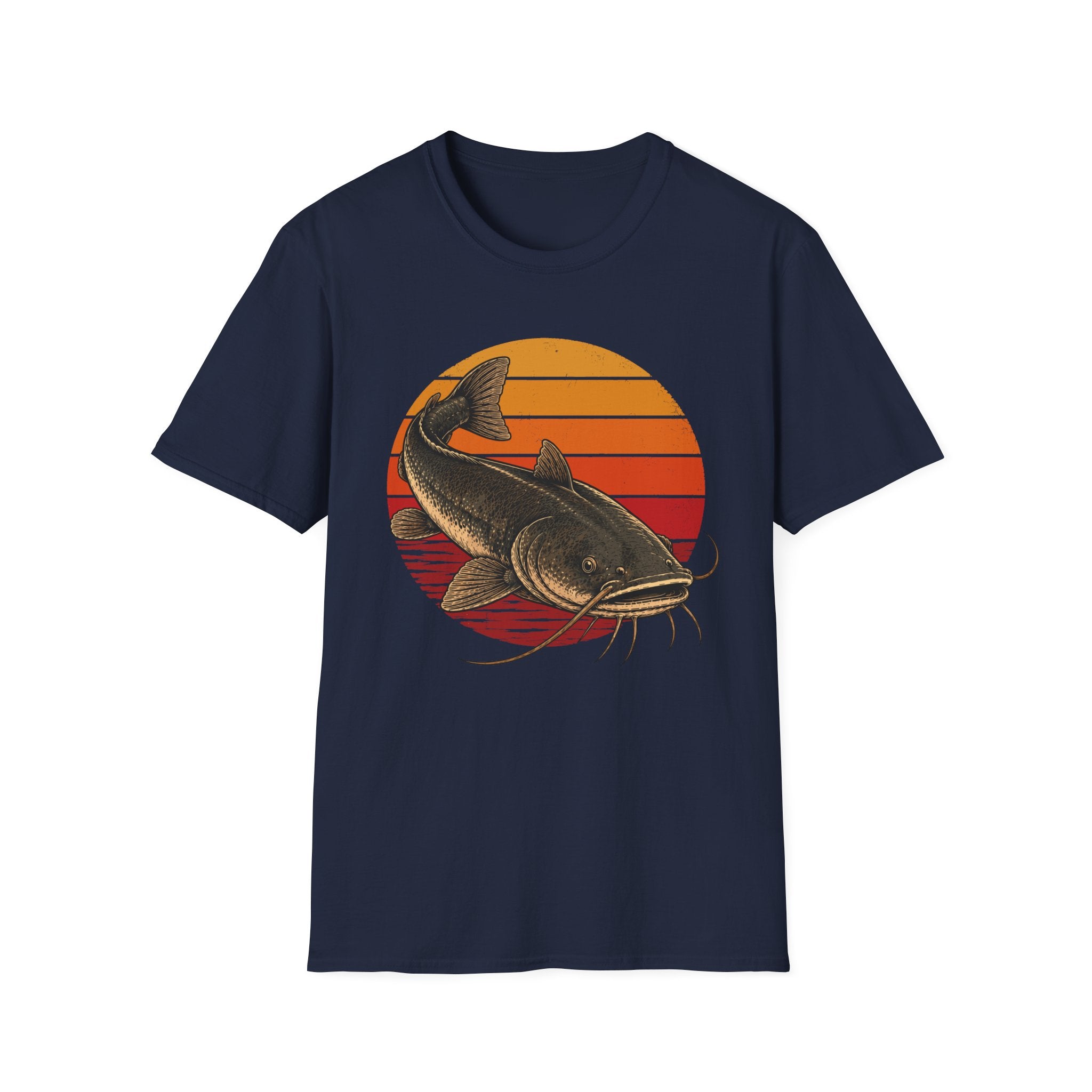 Retro Sunset Catfish  T-Shirt