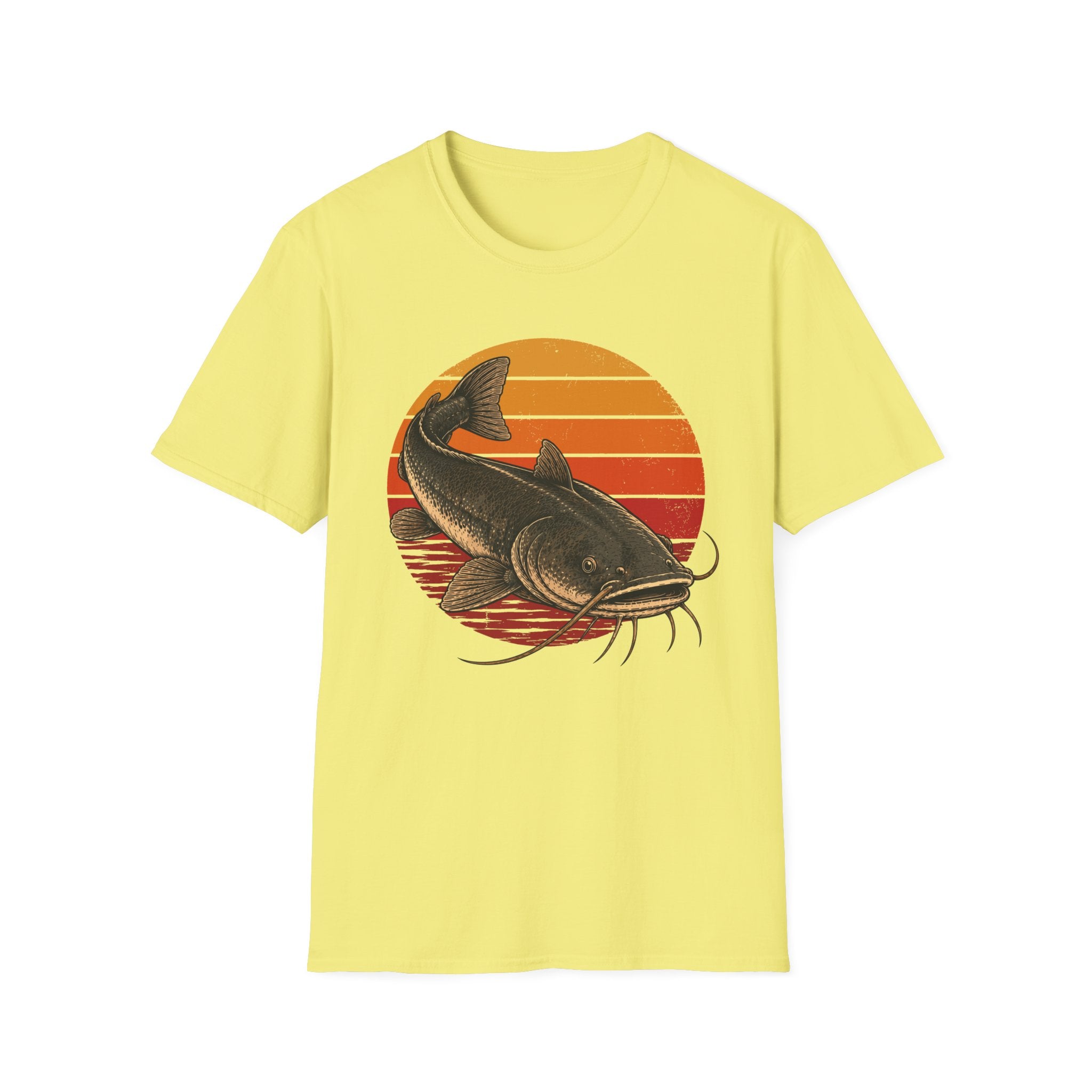 Retro Sunset Catfish  T-Shirt