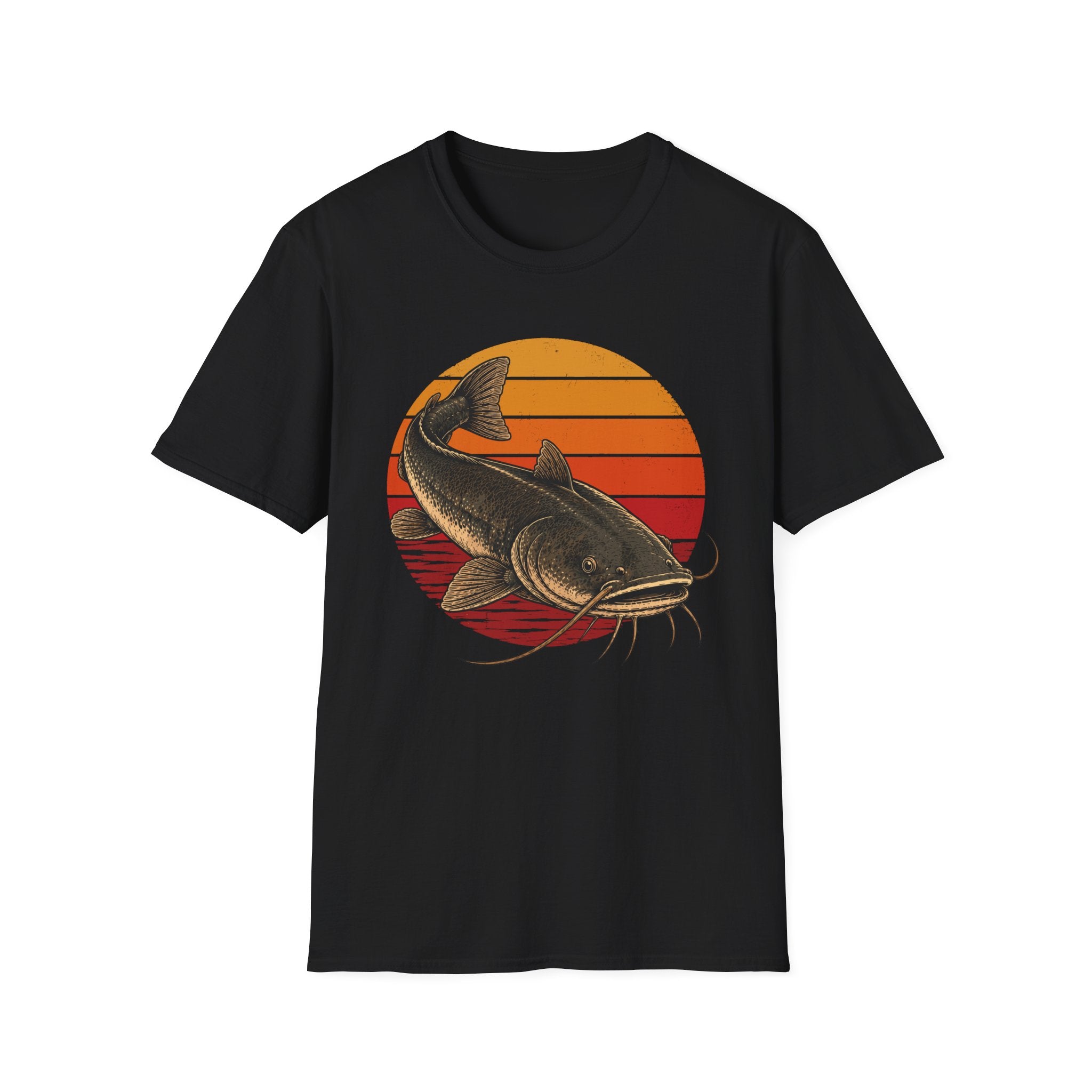 Retro Sunset Catfish  T-Shirt