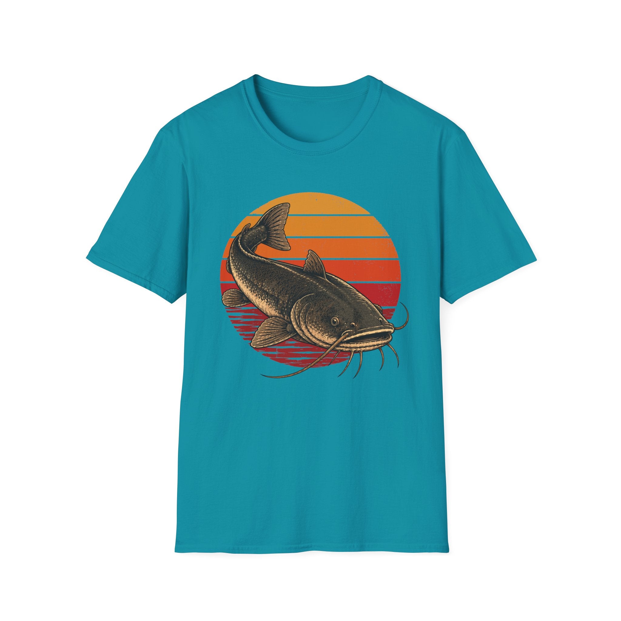 Retro Sunset Catfish  T-Shirt