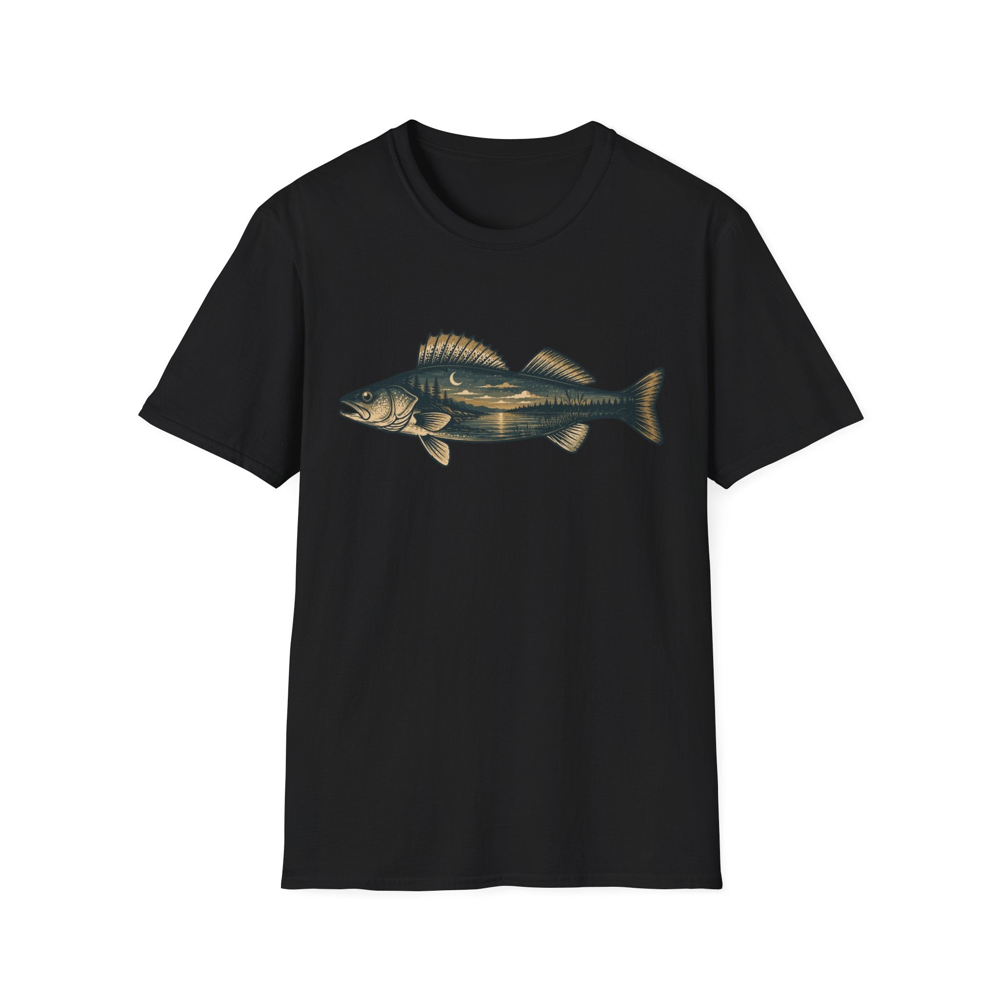 Moonlit Lake Walleye  T-Shirt