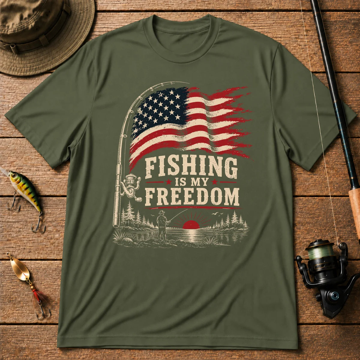 Fishing Freedom   T-Shirt