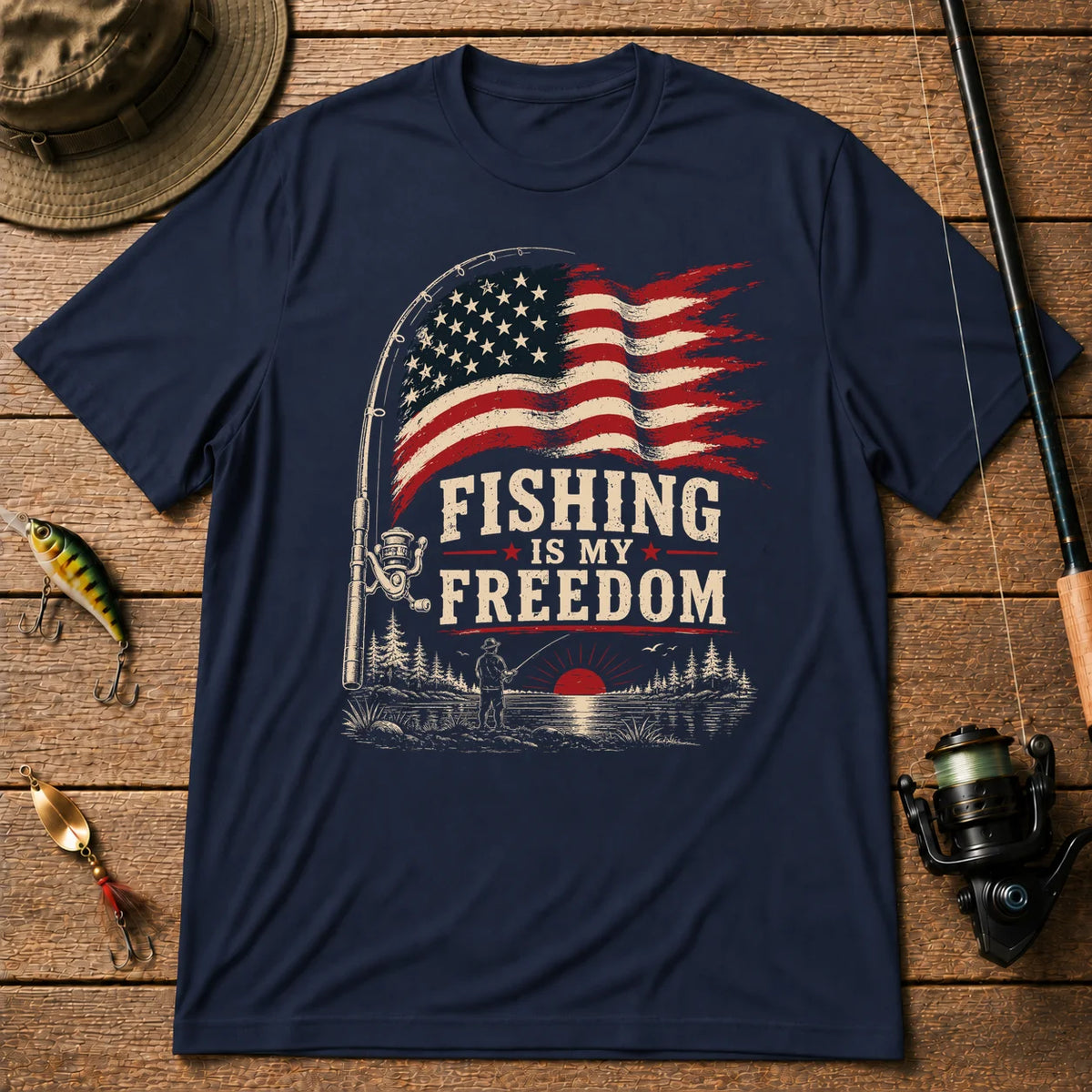 Fishing Freedom   T-Shirt