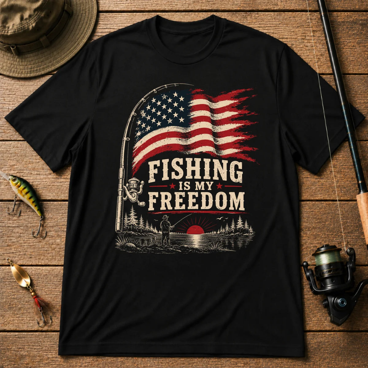 Fishing Freedom   T-Shirt